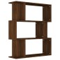 vidaXL Estantería/Biombo madera contrachapada marrón roble 80x24x96 cm