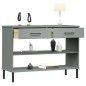 vidaXL Armario consola patas de metal madera maciza pino gris OSLO vidaXL Armario consola patas de metal madera maciza pino gris OSLO