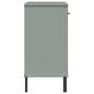 vidaXL Armario consola patas de metal madera maciza pino gris OSLO vidaXL Armario consola patas de metal madera maciza pino gris OSLO
