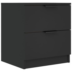 vidaXL Mesita de noche madera contrachapada color negro
