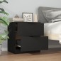 vidaXL Mesita de noche madera contrachapada color negro