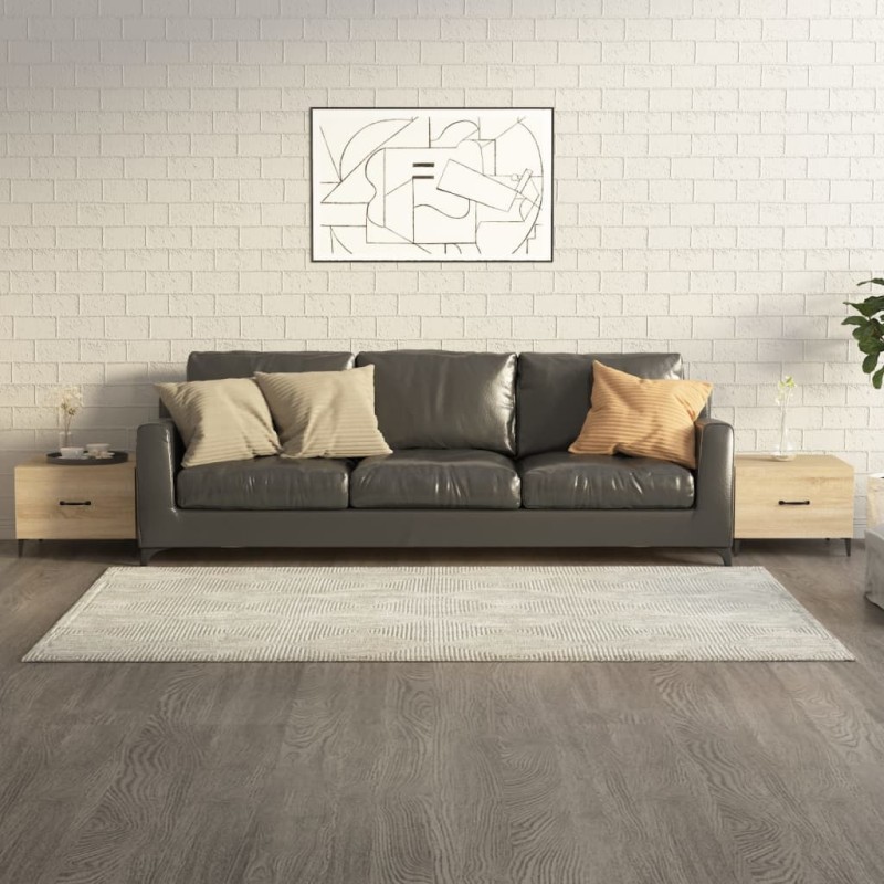 vidaXL Mesa de centro con patas de metal 2 uds roble Sonoma 50x50x40cm vidaXL Mesa de centro con patas de metal 2 uds roble Sonoma 50x50x40cm