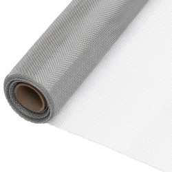 vidaXL Malla mosquitera de acero inoxidable plateada 60x2000 cm