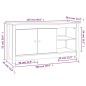 vidaXL Mueble de TV de madera maciza de pino negro 103x36,5x52 cm