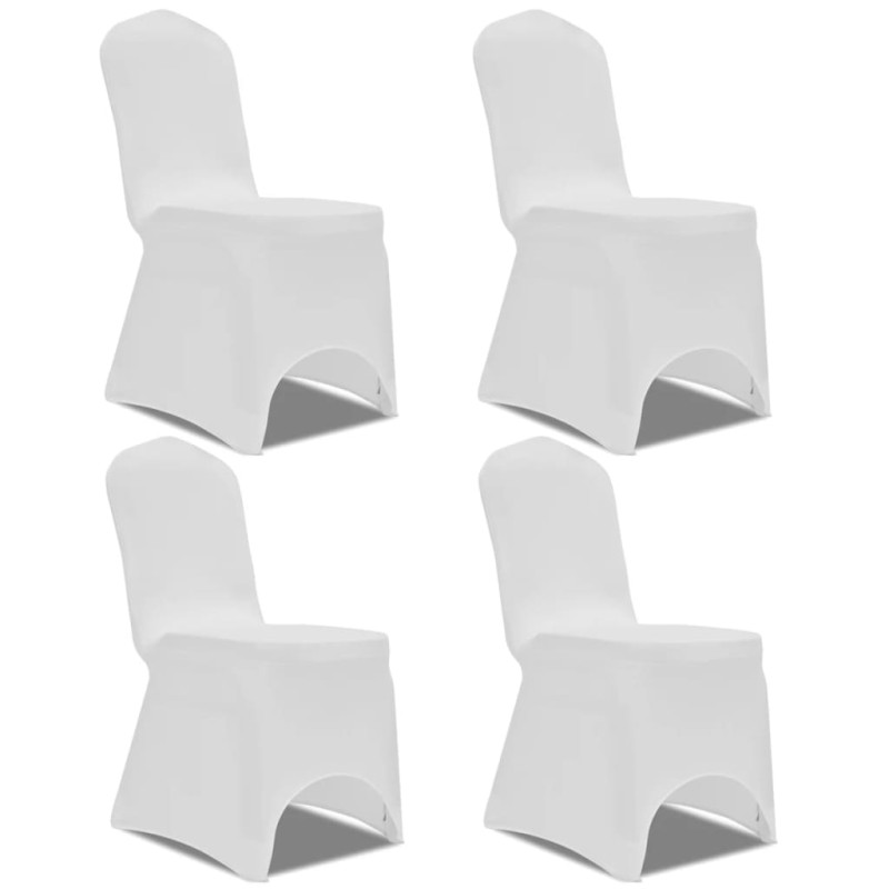 vidaXL Funda de silla elástica 4 unidades blanca vidaXL Funda de silla elástica 4 unidades blanca