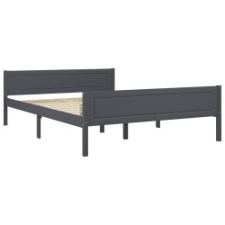 vidaXL Estructura de cama de madera maciza de pino gris 160x200 cm