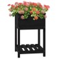 vidaXL Jardinera con estante madera maciza de pino negro 54x54x81 cm vidaXL Jardinera con estante madera maciza de pino negro 54x54x81 cm