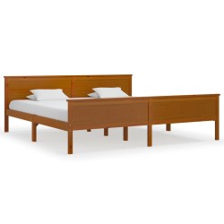 vidaXL Estructura de cama madera maciza pino marrón miel 200x200 cm