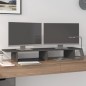 vidaXL Soporte de monitor madera maciza de pino gris 100x27x15 cm