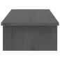 vidaXL Soporte de monitor madera maciza de pino gris 100x27x15 cm