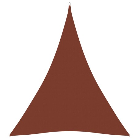 vidaXL Toldo de vela triangular tela Oxford terracota 3x4x4 m