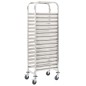 vidaXL Carrito de cocina 16 bandejas acero inoxidable 38x55x163 cm