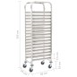 vidaXL Carrito de cocina 16 bandejas acero inoxidable 38x55x163 cm