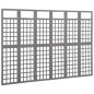 vidaXL Biombo/Enrejado de 6 paneles madera de abeto gris 242,5x180 cm vidaXL Biombo/Enrejado de 6 paneles madera de abeto gris 242,5x180 cm
