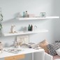 vidaXL Estante flotante pared 2 uds MDF blanco brillo 120x23,5x3,8 cm vidaXL Estante flotante pared 2 uds MDF blanco brillo 120x23,5x3,8 cm