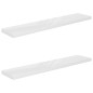 vidaXL Estante flotante pared 2 uds MDF blanco brillo 120x23,5x3,8 cm vidaXL Estante flotante pared 2 uds MDF blanco brillo 120x23,5x3,8 cm