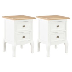 vidaXL Mesitas de noche 2 unidades MDF blanco 35x30x49 cm