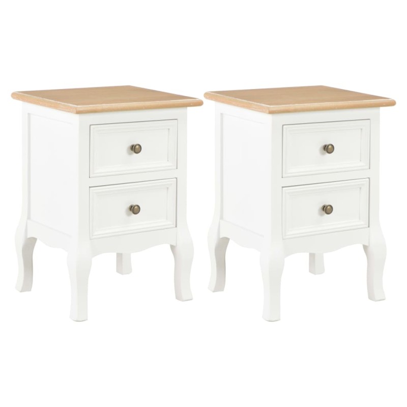 vidaXL Mesitas de noche 2 unidades MDF blanco 35x30x49 cm vidaXL Mesitas de noche 2 unidades MDF blanco 35x30x49 cm