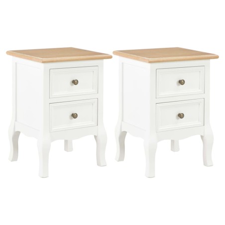 vidaXL Mesitas de noche 2 unidades MDF blanco 35x30x49 cm