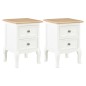 vidaXL Mesitas de noche 2 unidades MDF blanco 35x30x49 cm vidaXL Mesitas de noche 2 unidades MDF blanco 35x30x49 cm