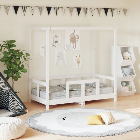 vidaXL Estructura de cama para niños madera de pino blanco 70x140 cm