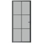 vidaXL Puerta interior de vidrio y aluminio negro mate 93x201,5 cm