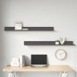 vidaXL Estantes de pared 2 uds madera maciza de pino gris 110x11x9 cm