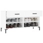 vidaXL Banco zapatero madera de ingeniería blanco 102x35x55 cm vidaXL Banco zapatero madera de ingeniería blanco 102x35x55 cm