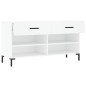 vidaXL Banco zapatero madera de ingeniería blanco 102x35x55 cm vidaXL Banco zapatero madera de ingeniería blanco 102x35x55 cm