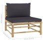 vidaXL Set de muebles de jardín 5 piezas bambú con cojines gris oscuro vidaXL Set de muebles de jardín 5 piezas bambú con cojines gris oscuro