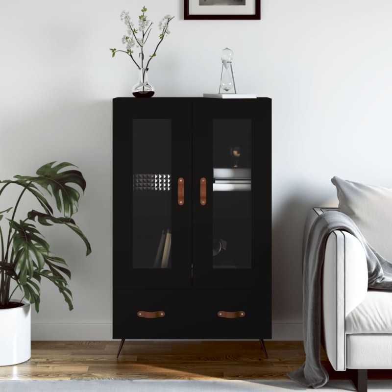 vidaXL Aparador alto madera de ingeniería negro 69,5x31x115 cm vidaXL Aparador alto madera de ingeniería negro 69,5x31x115 cm