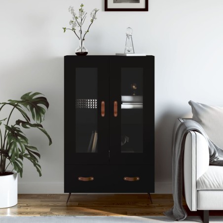 vidaXL Aparador alto madera de ingeniería negro 69,5x31x115 cm