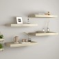 vidaXL Estante flotante de pared 4 uds MDF roble 60x23,5x3,8 cm
