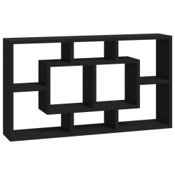 vidaXL Estantería de pared con 8 compartimentos negro