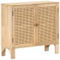 vidaXL Aparador de madera maciza mango y caña natural 80x30x73 cm vidaXL Aparador de madera maciza mango y caña natural 80x30x73 cm