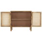 vidaXL Aparador de madera maciza mango y caña natural 80x30x73 cm vidaXL Aparador de madera maciza mango y caña natural 80x30x73 cm