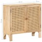 vidaXL Aparador de madera maciza mango y caña natural 80x30x73 cm vidaXL Aparador de madera maciza mango y caña natural 80x30x73 cm