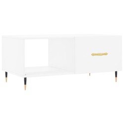 vidaXL Mesa de centro madera contrachapada blanco 90x50x40 cm