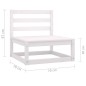 vidaXL Sofá central de jardín blanco madera maciza de pino vidaXL Sofá central de jardín blanco madera maciza de pino