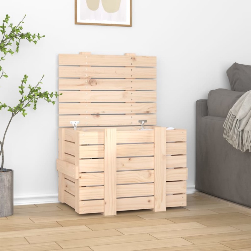 vidaXL Caja de almacenaje madera maciza de pino 58x40,5x42 cm
