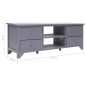 vidaXL Mueble para TV madera de paulownia gris 115x30x40 cm vidaXL Mueble para TV madera de paulownia gris 115x30x40 cm