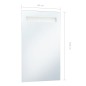 vidaXL Espejo de pared de baño con LED 60x100 cm vidaXL Espejo de pared de baño con LED 60x100 cm
