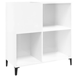 vidaXL Mueble discos madera contrachapada blanco brillo 84,5x38x89 cm