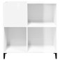 vidaXL Mueble discos madera contrachapada blanco brillo 84,5x38x89 cm vidaXL Mueble discos madera contrachapada blanco brillo 84,5x38x89 cm