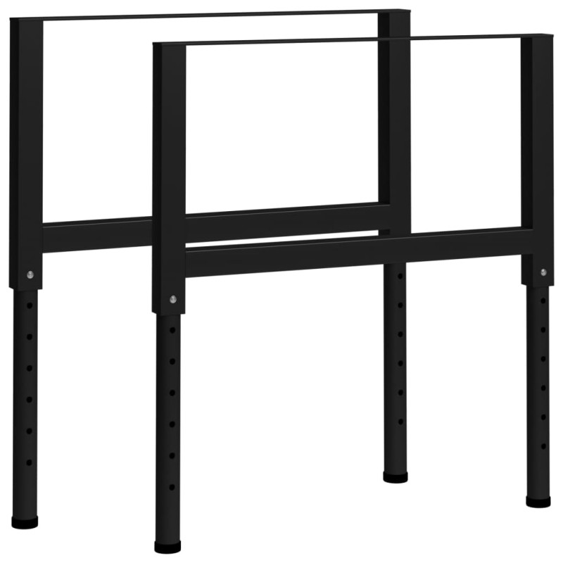 vidaXL Estructura de banco de trabajo 2 uds metal 85x(69-95,5)cm negro