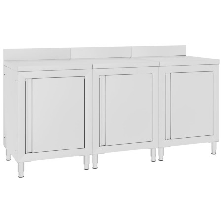 vidaXL Mesa de trabajo comercial mueble acero inoxidable 180x60x96 cm