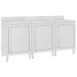 vidaXL Mesa de trabajo comercial mueble acero inoxidable 180x60x96 cm vidaXL Mesa de trabajo comercial mueble acero inoxidable 180x60x96 cm