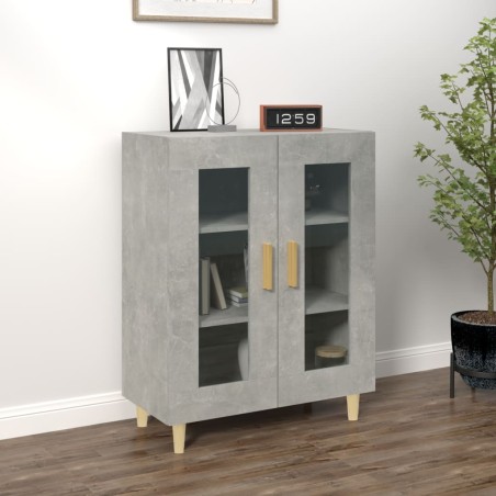 vidaXL Aparador de madera de ingeniería gris hormigón 69,5x34x90 cm