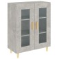 vidaXL Aparador de madera de ingeniería gris hormigón 69,5x34x90 cm