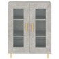 vidaXL Aparador de madera de ingeniería gris hormigón 69,5x34x90 cm